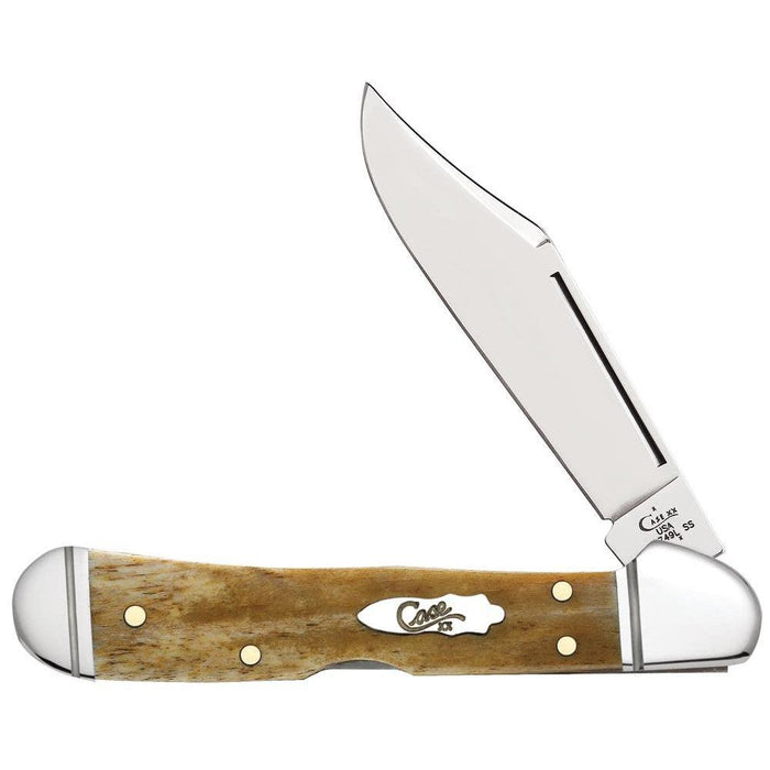 Smooth Antique Bone Mini CopperLock Folding Pocket Knife with Tru-Sharp Steel