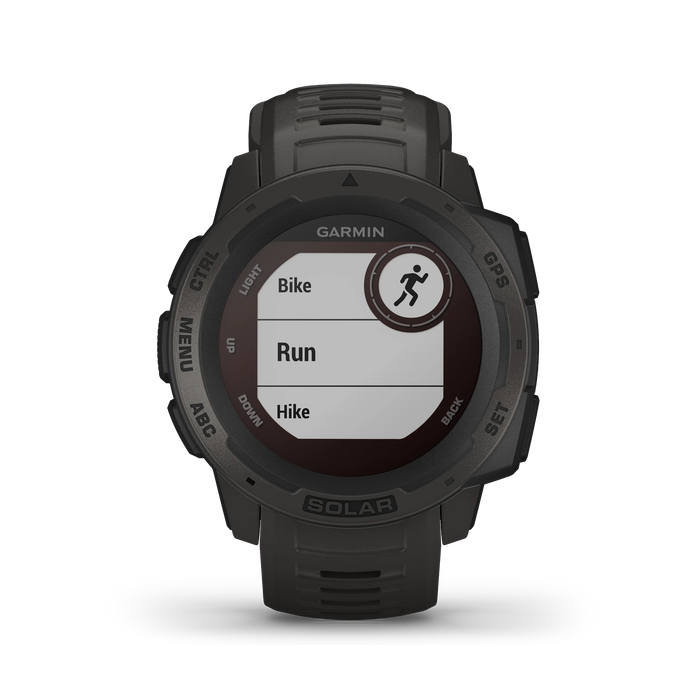 Garmin - Instinct Solar, Rugged Outdoor Smartwatch, Graphite