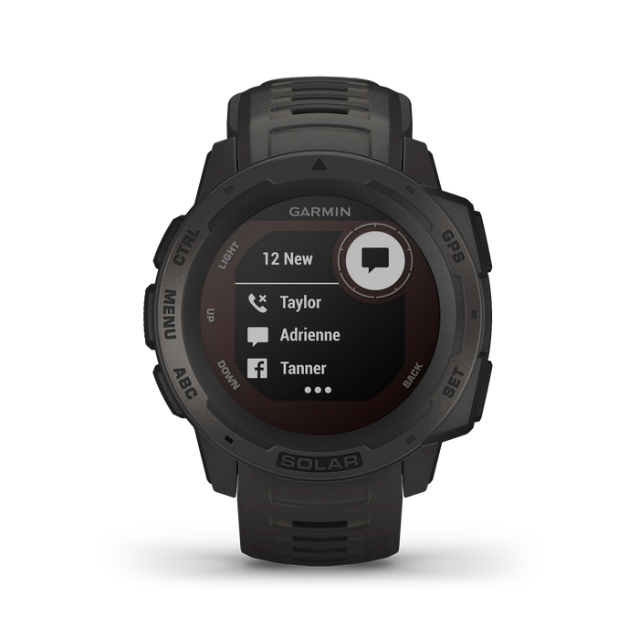 Garmin - Instinct Solar, Rugged Outdoor Smartwatch, Graphite