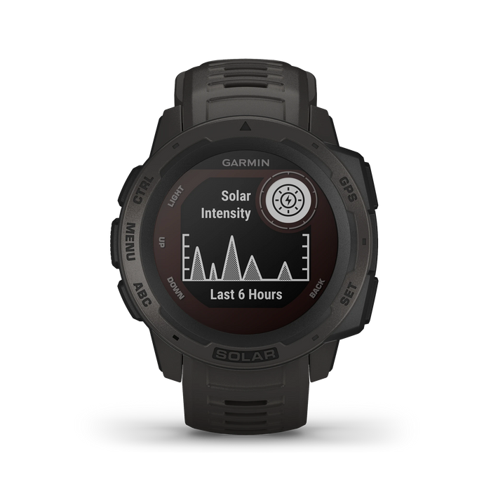 Garmin - Instinct Solar, Rugged Outdoor Smartwatch, Graphite