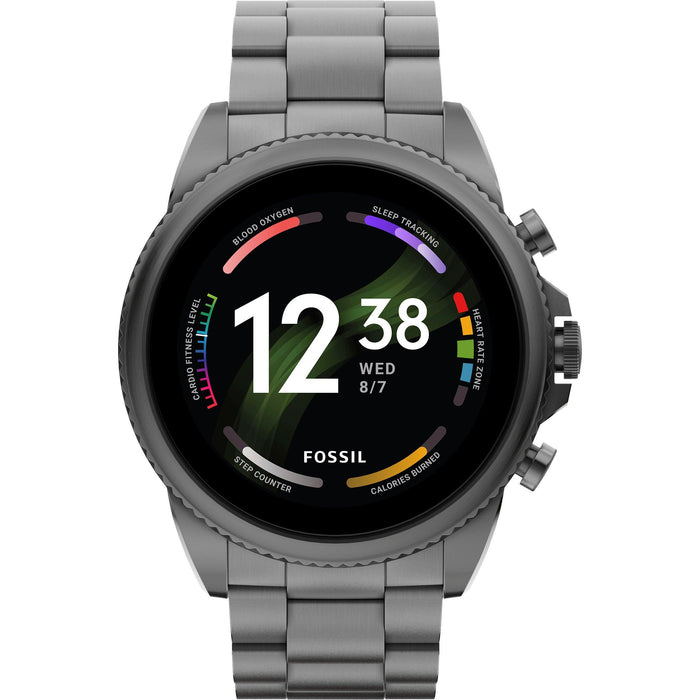 Fossil Gen 6 44m Smartwatch, Smoke Stainless Steel, Gunmetal Bracelet