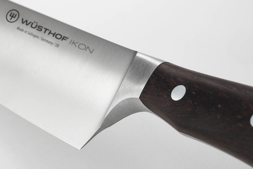 Wusthof Ikon Blackwood 8" Stainless Steel Chef's Knife with Brown Handle