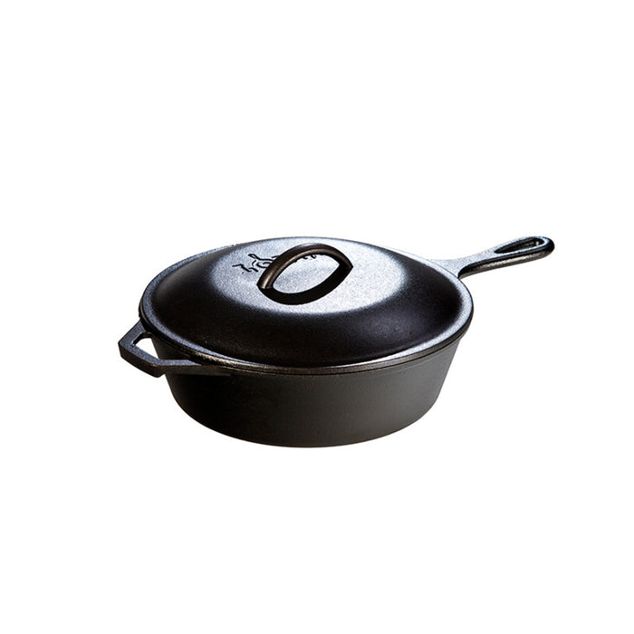 Lodge - 10.25 Inch / 3.2 Quart Cast Iron Covered Deep Skillet with Lid