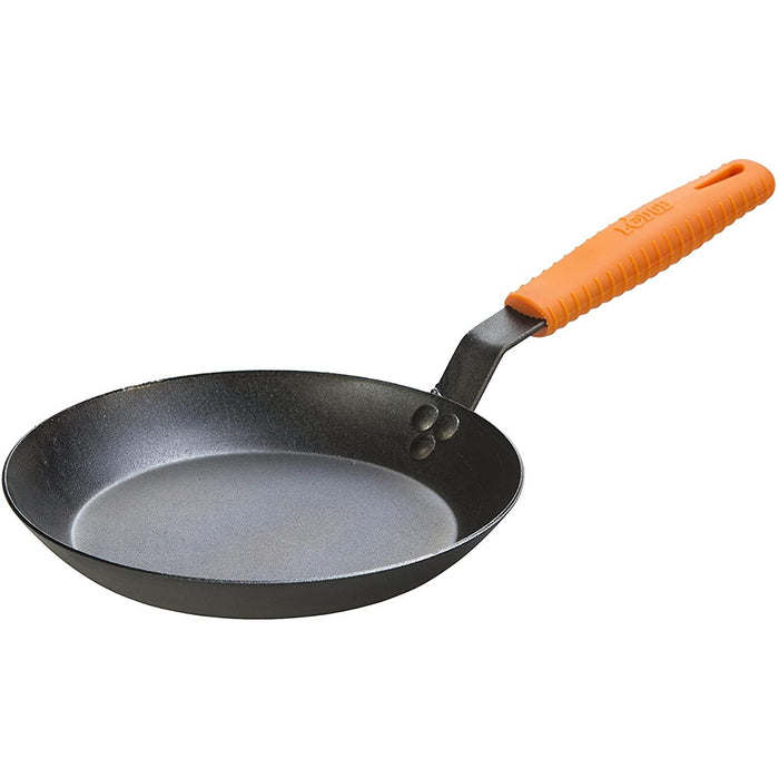 Lodge - 10 Inch Seasoned Carbon Steel Skillet With Orange Silicone Handle Holder