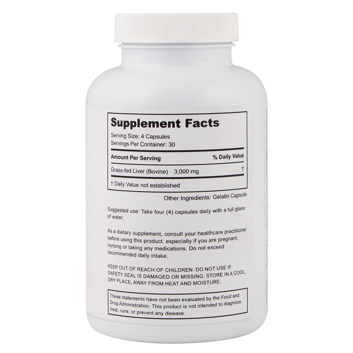 Nutrition Basics Grass-Fed Beef Liver | Pasture Raised and Undefatted | 3000 MG Per Serving