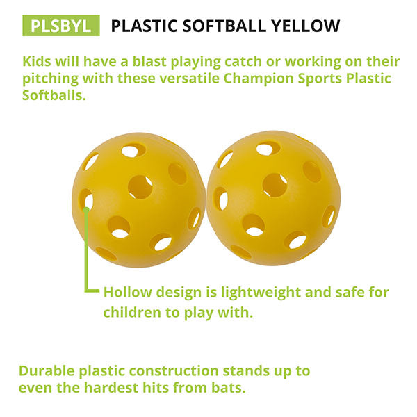 Versatile Hollow Plastic Baseballs and Softballs | Great for Practice & Pitching