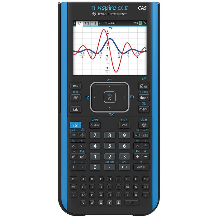 TI-Nspire CX II CAS Color Graphing Calculator with Computer Algebra System, Blue