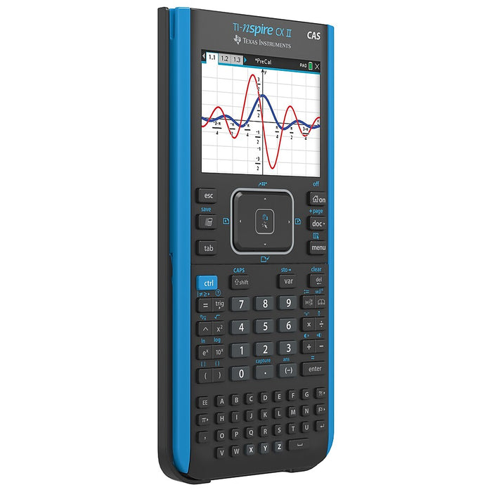 TI-Nspire CX II CAS Color Graphing Calculator with Computer Algebra System, Blue