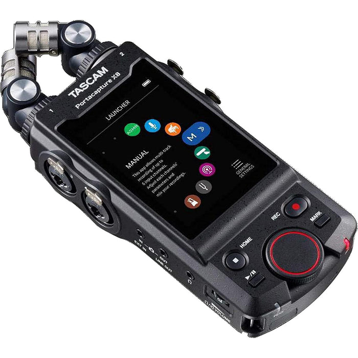 Tascam - Portacapture X8 High Resolution Multi-Track Recorder, Portable Recorder, Field, Music, Podcast, Voice, ASMR, Podcasting