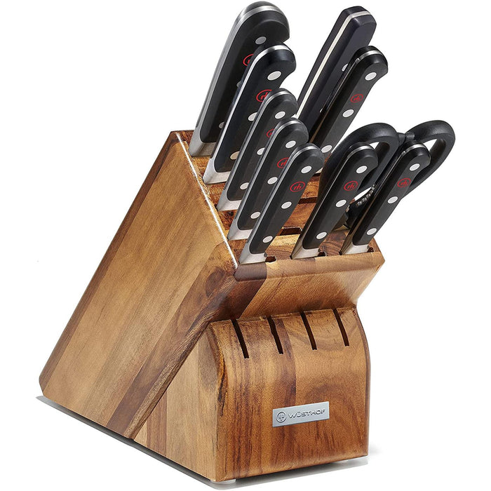 Classic 11-Piece Knife Block Set, Acacia with Stainless Steel Knives