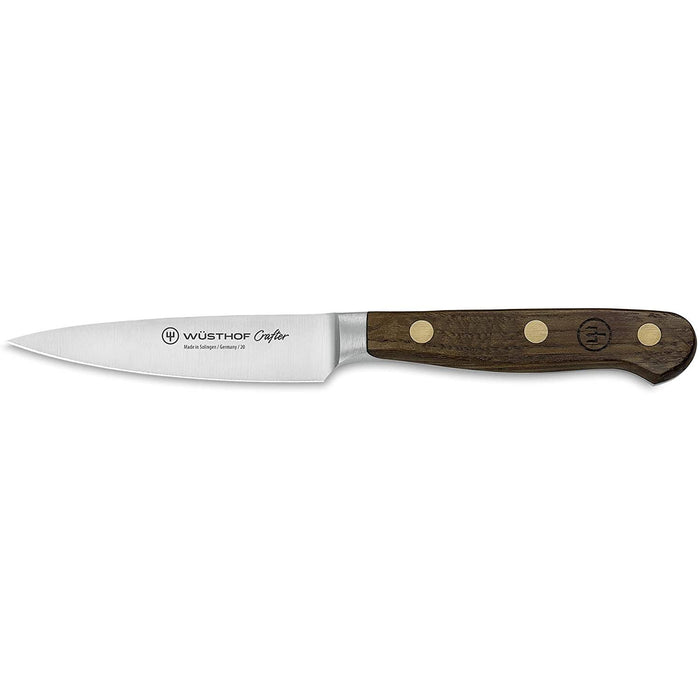 Crafter 3 1/2" Stainless Steel Paring Knife with Smoked Oak Handle