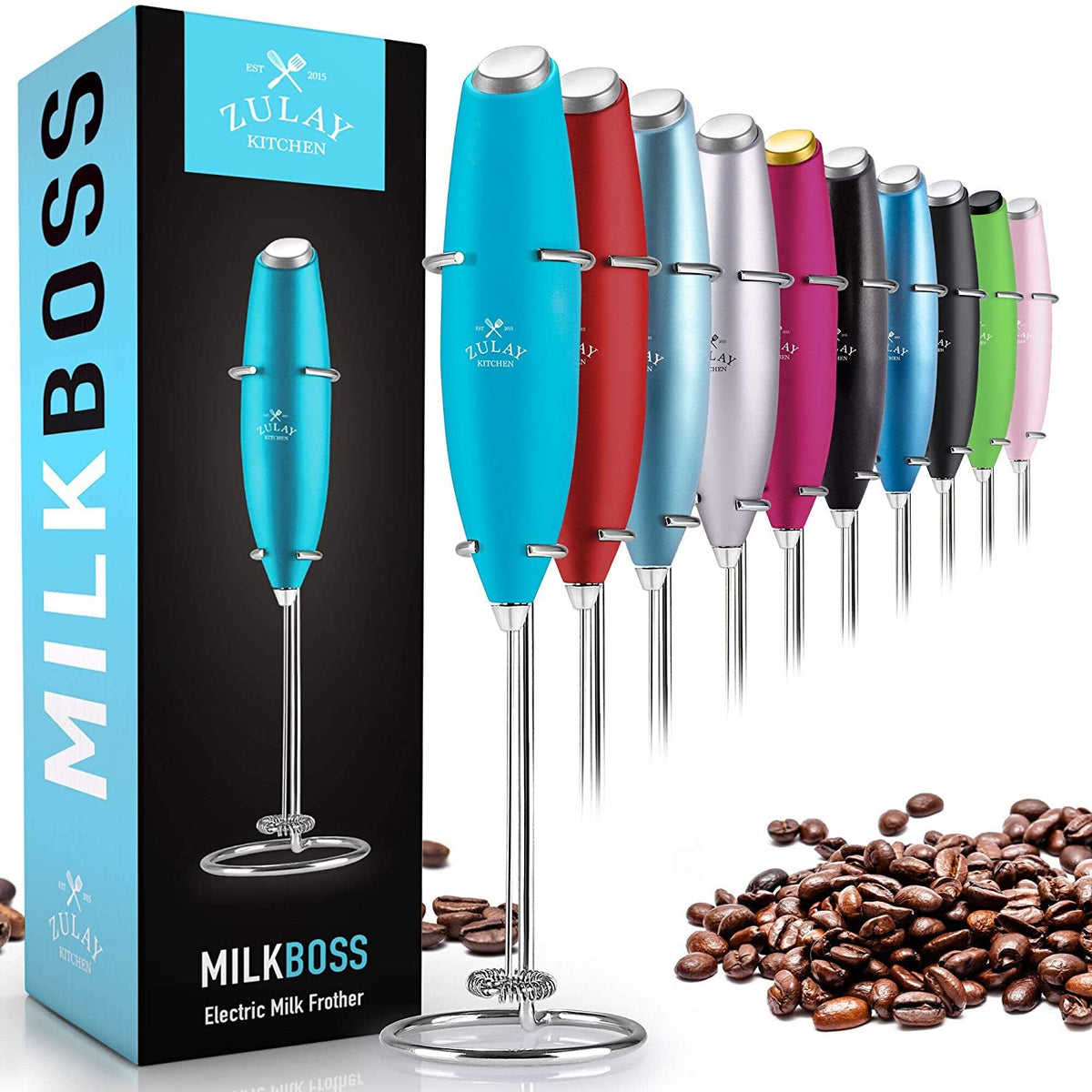 Zulay Kitchen High Powered Milk Frother Foam Maker for Coffee, Matcha ...