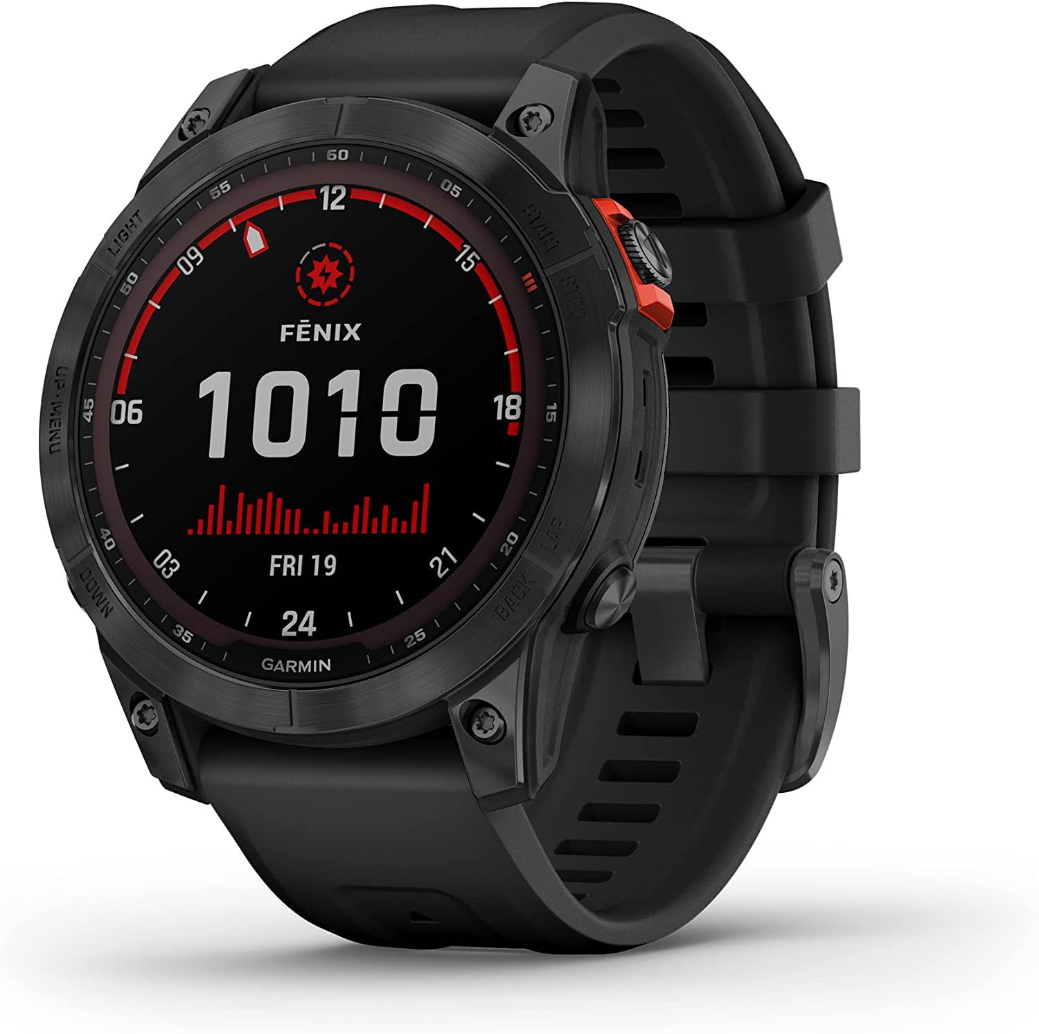 Garmin - Fenix 7 Solar Edition, Rugged Adventure Bluetooth Touchscreen Smartwatch, Slate Gray with Black Band