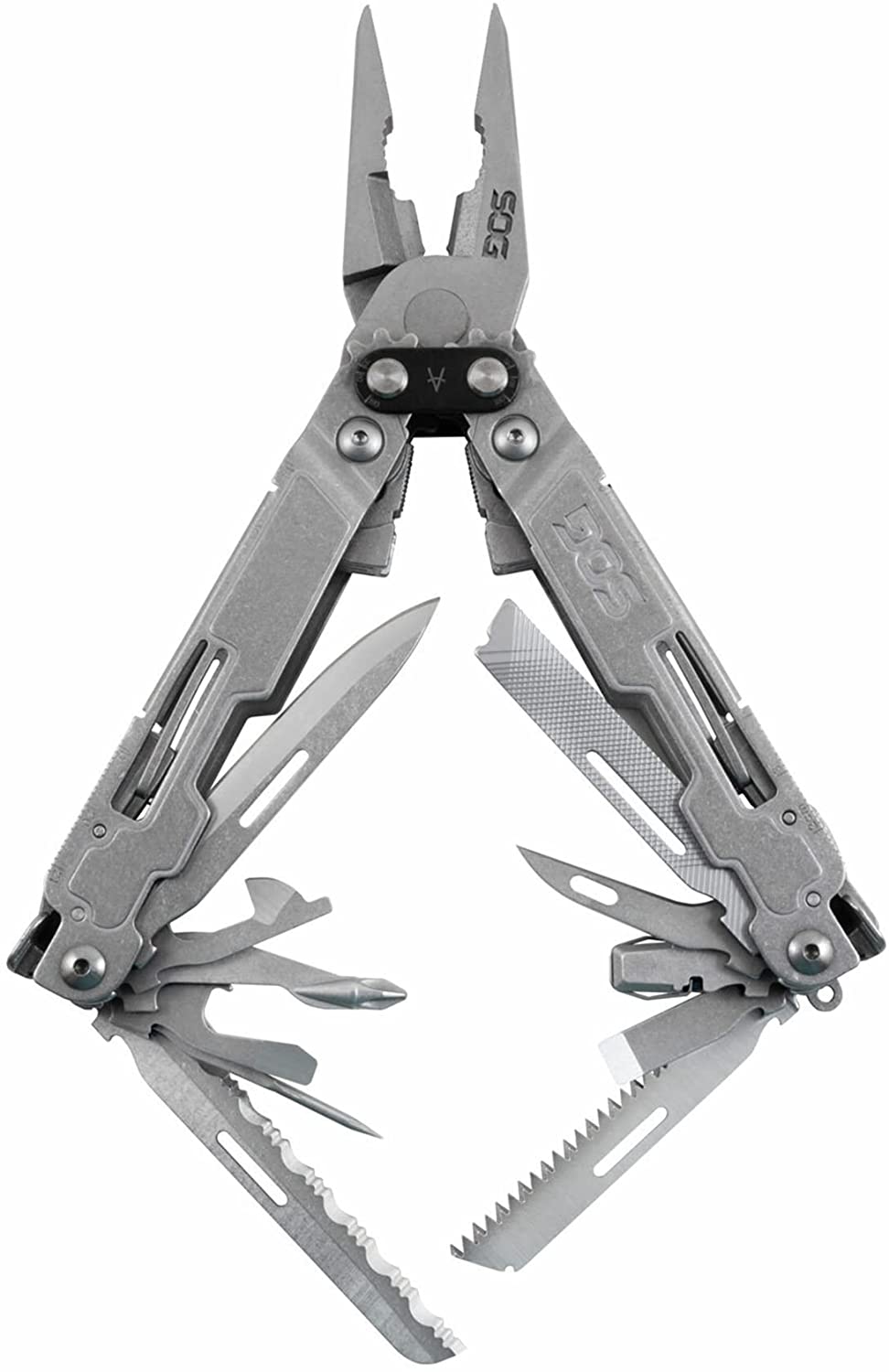 SOG - PowerAccess Deluxe EDC Utility Multi-Tool, 21 Lightweight Specialty Tools, Stainless Steel Construction w/ Nylon Sheath