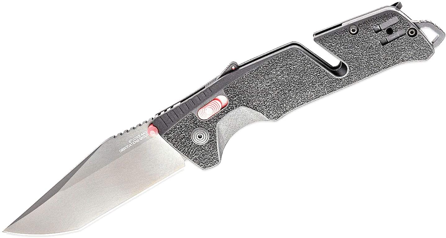SOG - Trident AT Tactical XR Lock Steel Pocket Knife, Black & Red, Tanto
