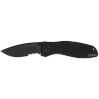 Kershaw - Blur Glassbreaker - Serrated Black SpeedSafe Assisted Opening Pocket Knife with Glassbreaker Tip 