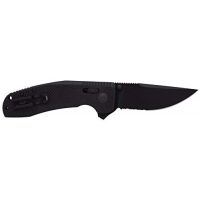 SOG - TAC Tactical XR Partially Serrated Pocket Knife, Blackout