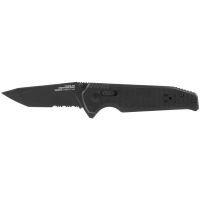 SOG - Vision Tactical XR Partially Serrated Steel Pocket Knife, Black