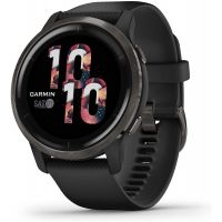 Garmin - Venu 2, Fitness GPS Smartwatch with Black Case and Silicone Band